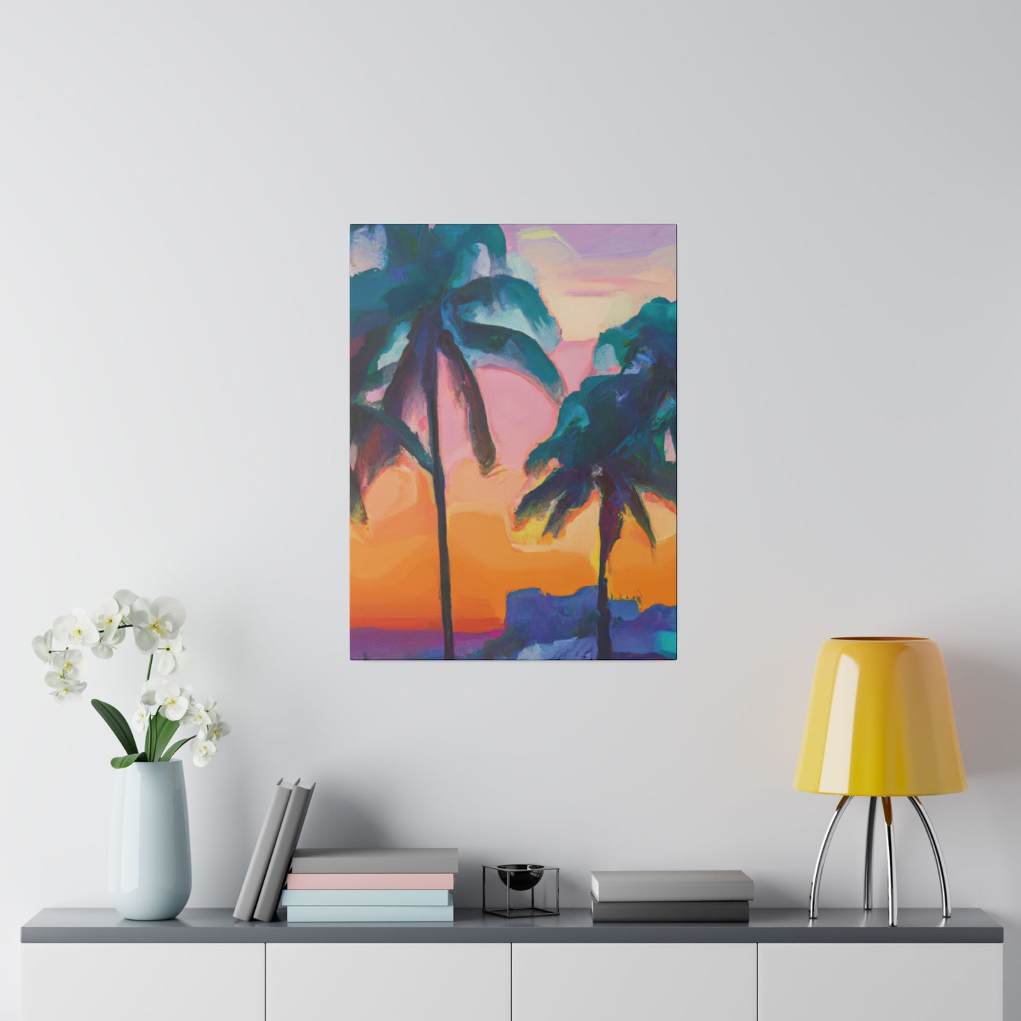 6494M - Miami Beach Sunset Painting Print | Miami | Beach | Sunset | Poster | Home Decor | Wall Art | Canvas