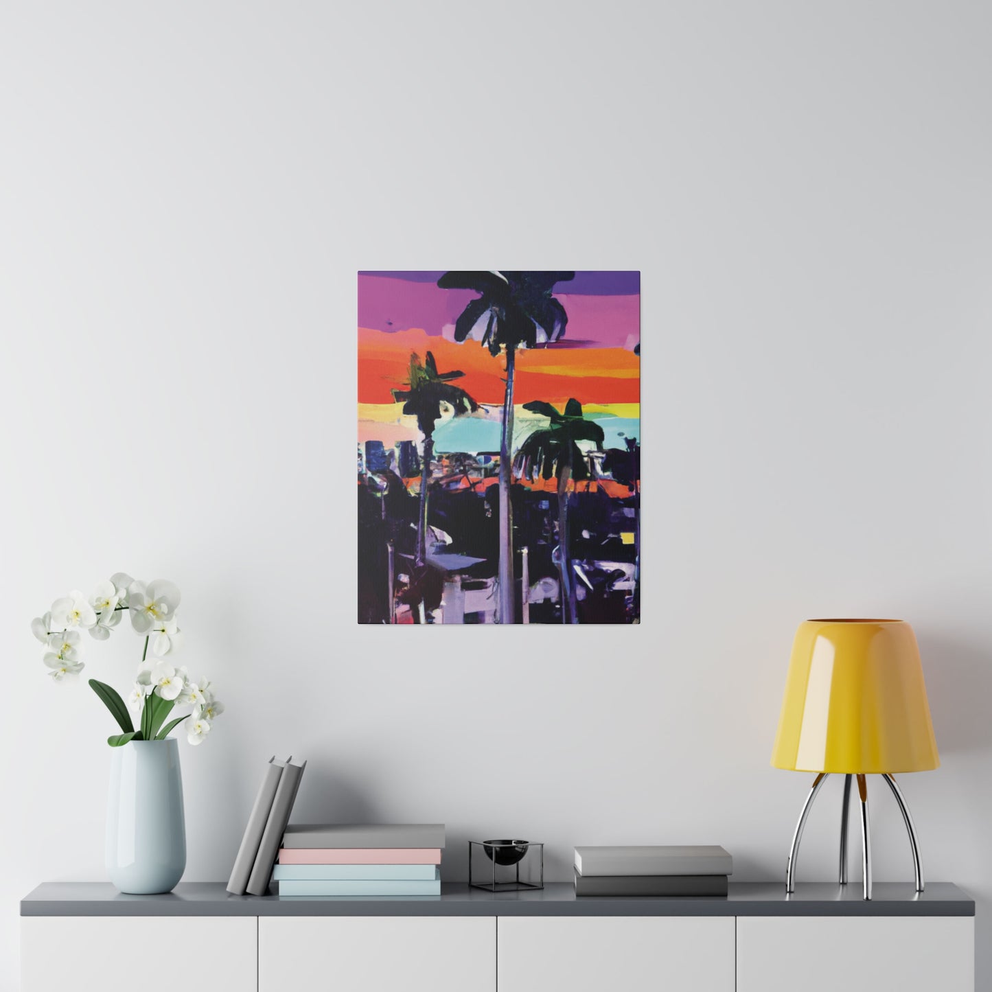 8668T - Miami Beach Sunset Painting Print | Miami | Beach | Sunset | Poster | Home Decor | Wall Art | Canvas