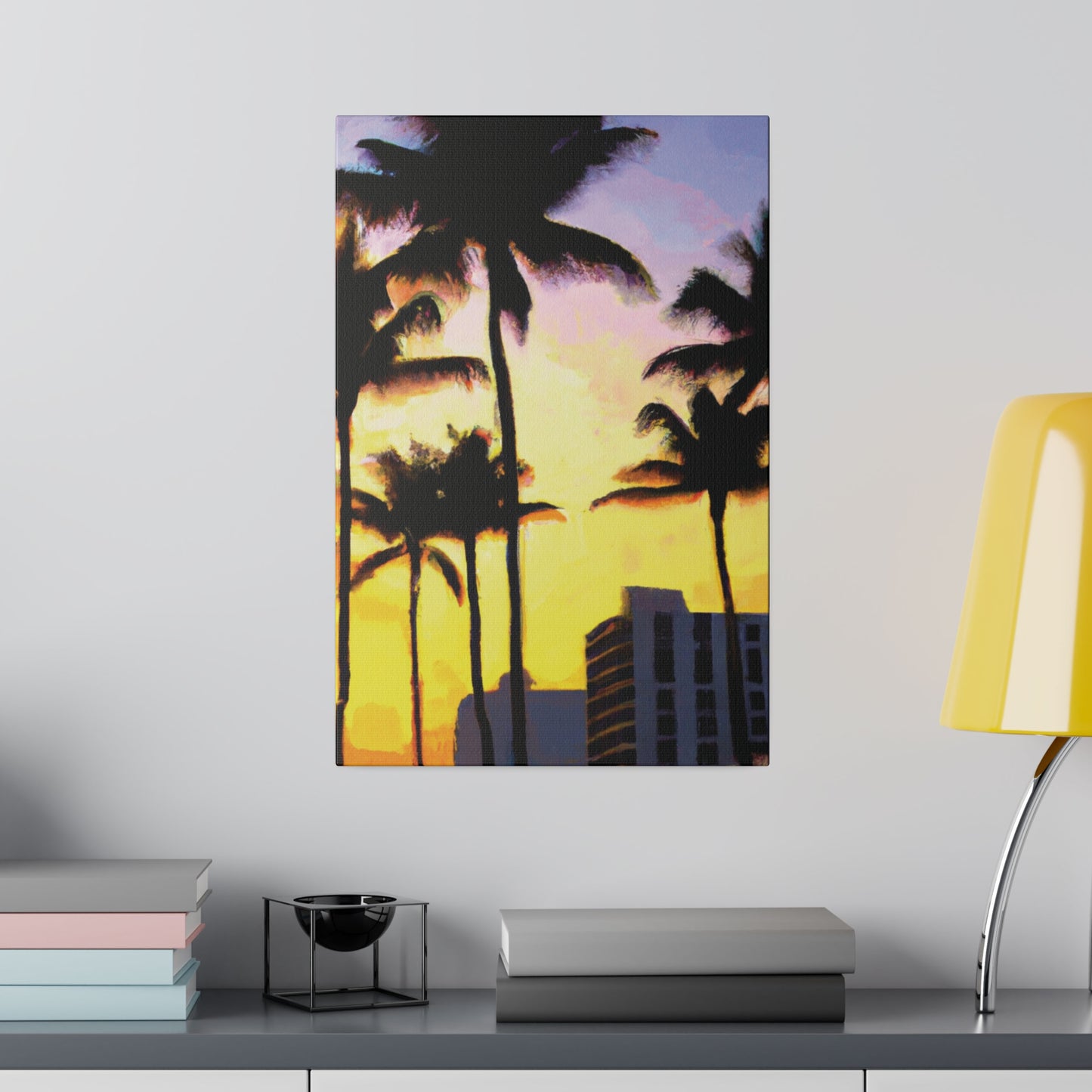 9691V - Miami Beach Sunset Painting Print | Miami | Beach | Sunset | Poster | Home Decor | Wall Art | Canvas