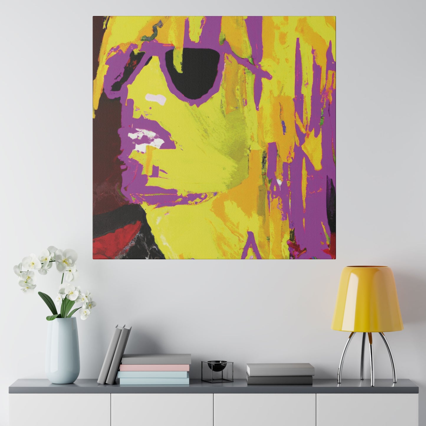 138G - Rockstar Painting Print | Face | Abstract | Poster | Home Decor | Wall Art | Music Art | Canvas