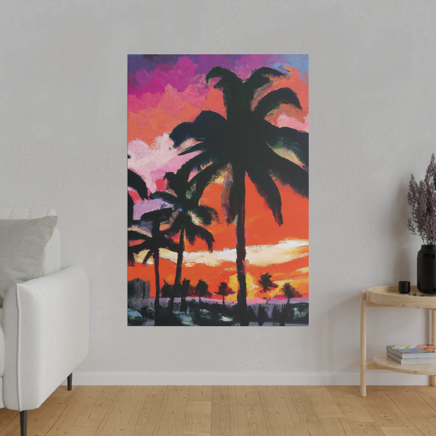 2734M - Miami Beach Sunset Painting Print | Miami | Beach | Sunset | Poster | Home Decor | Wall Art | Canvas