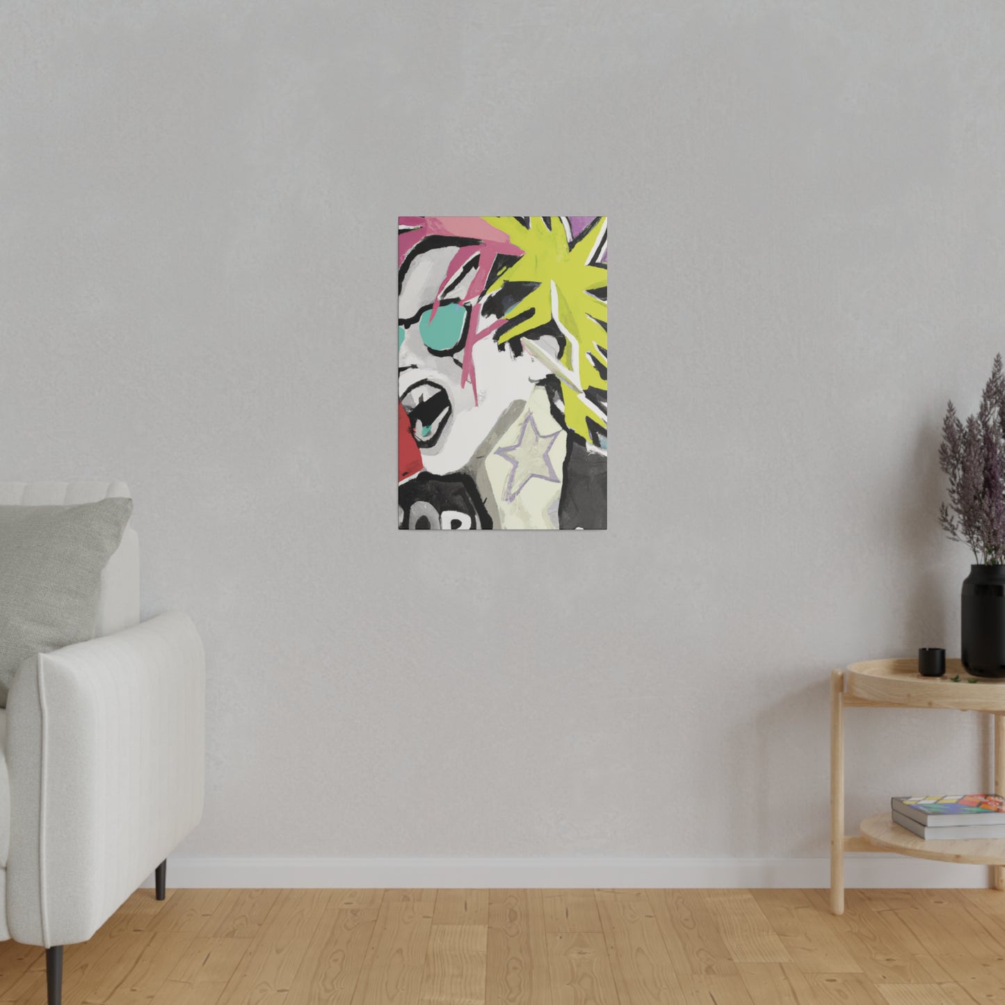 9589K - Rockstar Painting Print | Face | Abstract | Poster | Home Decor | Wall Art | Music Art | Canvas