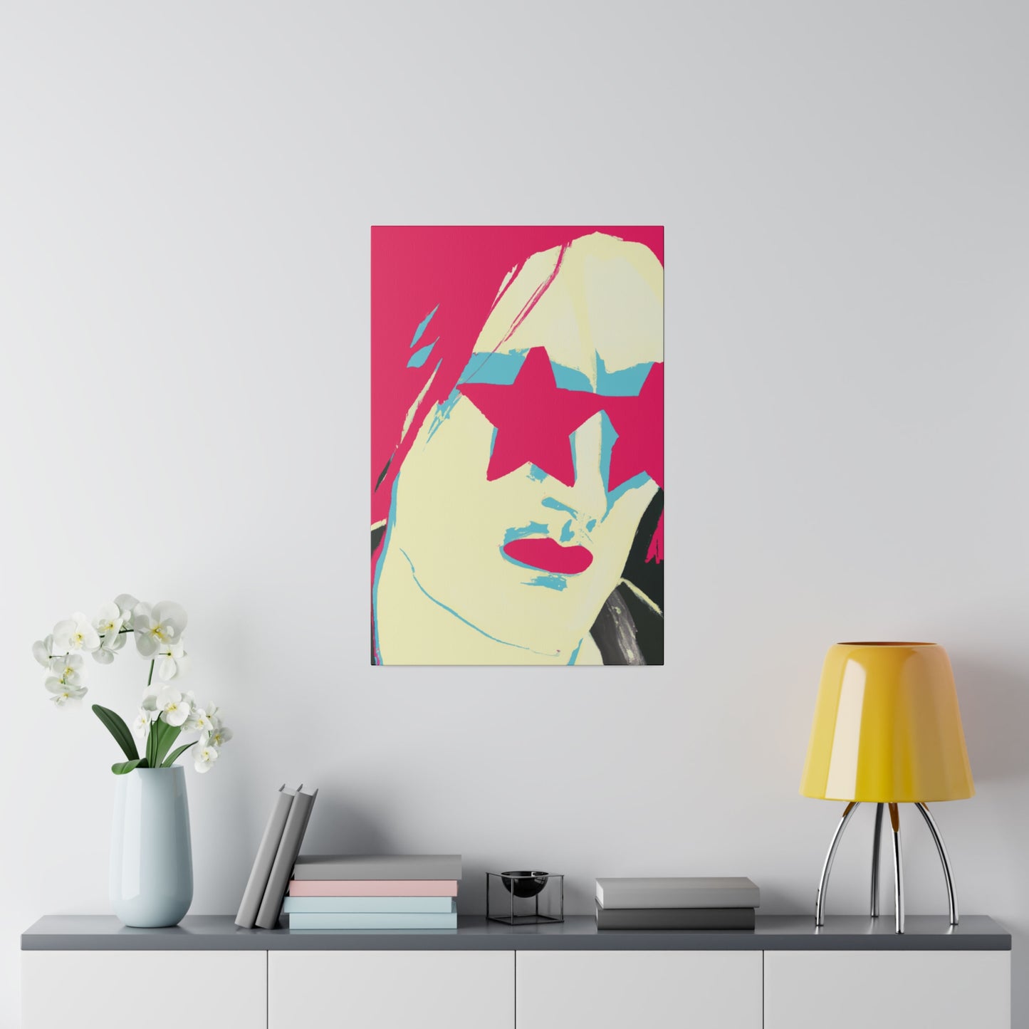 9695Y - Rockstar Painting Print | Face | Abstract | Poster | Home Decor | Wall Art | Music Art | Canvas