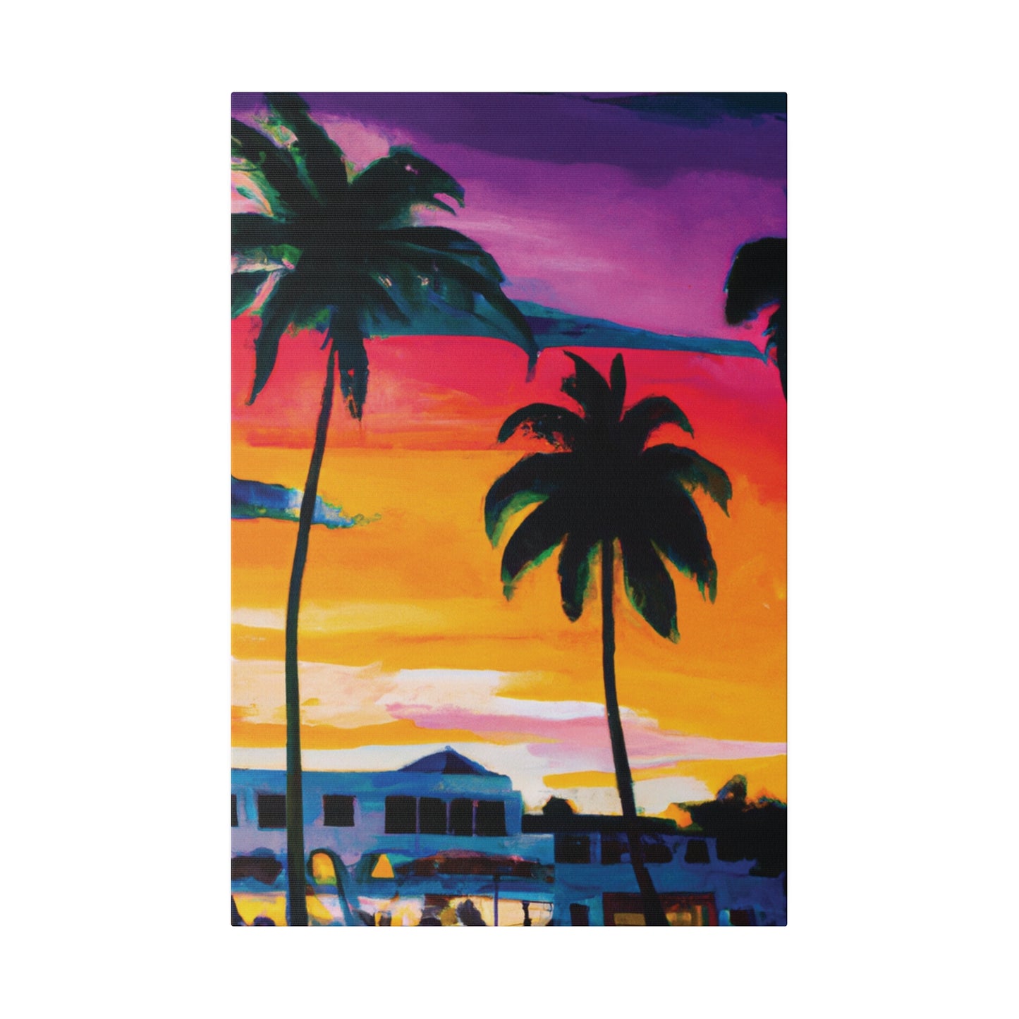 7785F - Miami Beach Sunset Painting Print | Miami | Beach | Sunset | Poster | Home Decor | Wall Art | Canvas