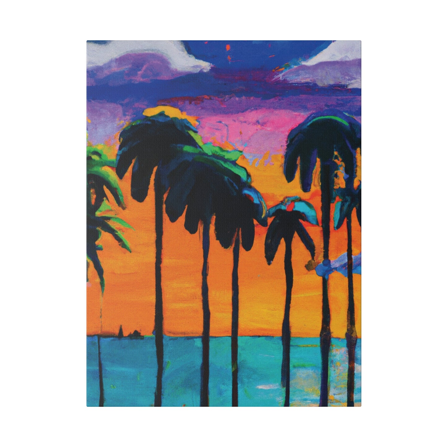 9331M - Miami Beach Sunset Painting Print | Miami | Beach | Sunset | Poster | Home Decor | Wall Art | Canvas