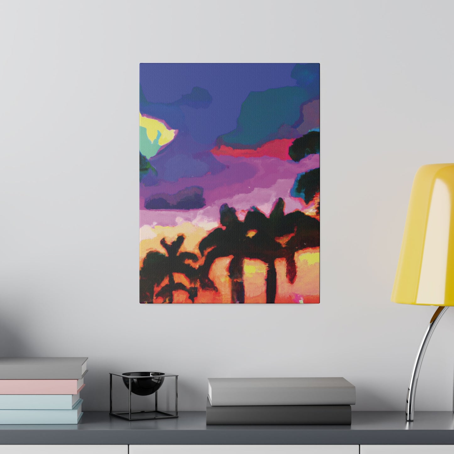 2520H - Miami Beach Sunset Painting Print | Miami | Beach | Sunset | Poster | Home Decor | Wall Art | Canvas