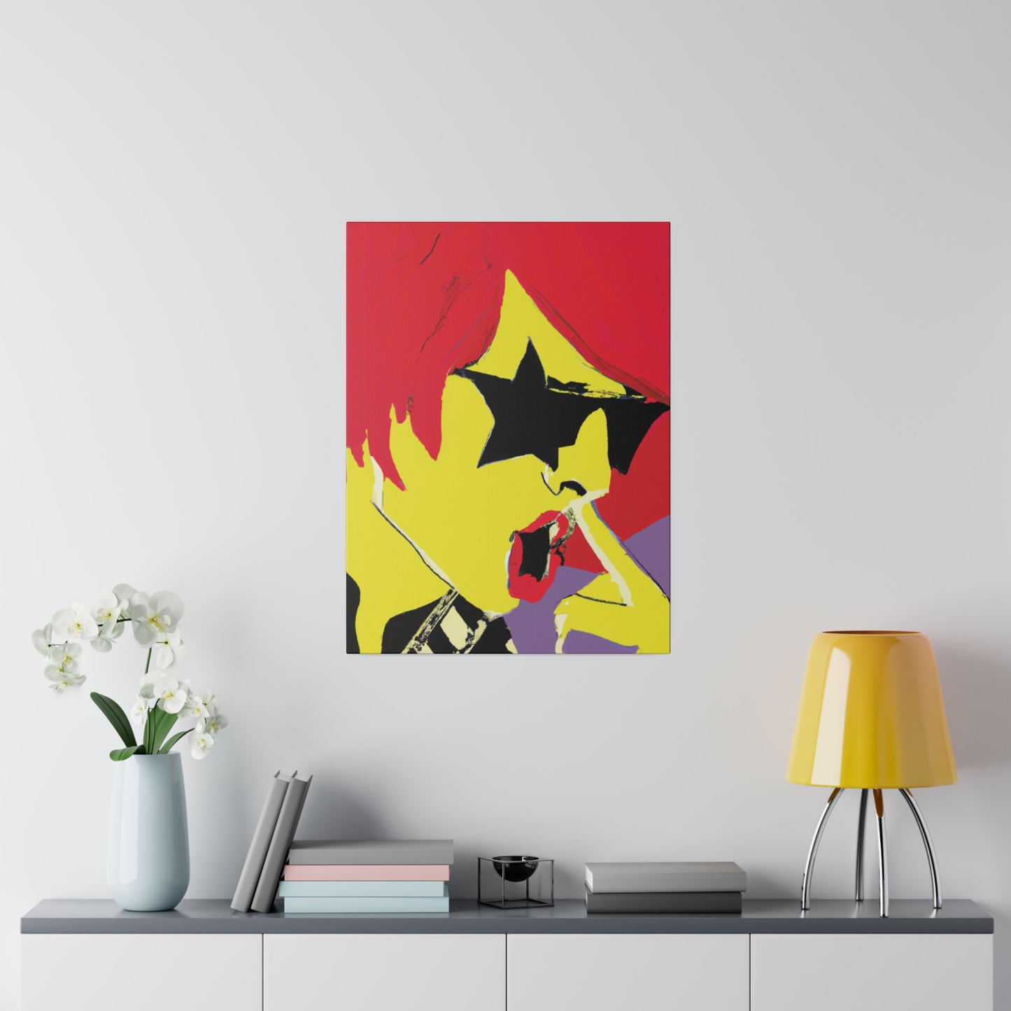 7485G - Rockstar Painting Print | Face | Abstract | Poster | Home Decor | Wall Art | Music Art | Canvas