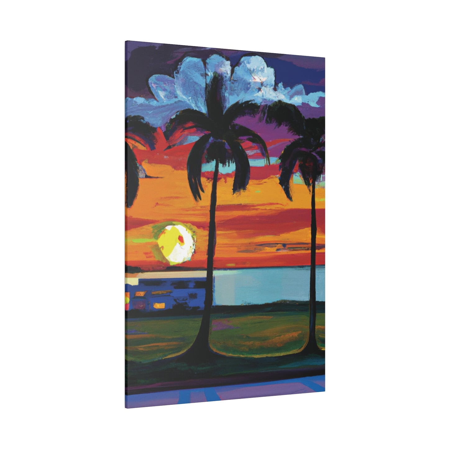 1676M - Miami Beach Sunset Painting Print | Miami | Beach | Sunset | Poster | Home Decor | Wall Art | Canvas