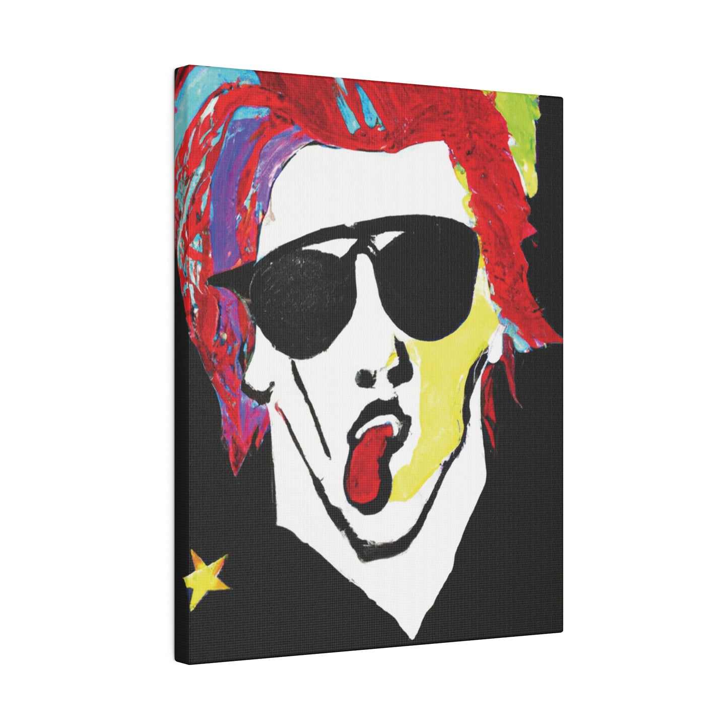 7799D - Rockstar Painting Print | Face | Abstract | Poster | Home Decor | Wall Art | Music Art | Canvas