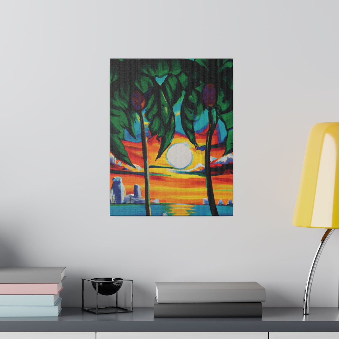 7643V - Miami Beach Sunset Painting Print | Miami | Beach | Sunset | Poster | Home Decor | Wall Art | Canvas