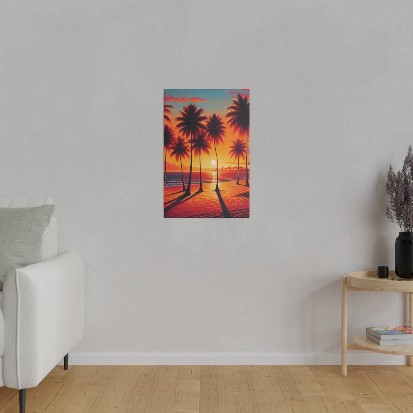 4387K - miami beach art, sunset background, ocean art work, beach art work, sunset designs, miami beach painting, miami beach print