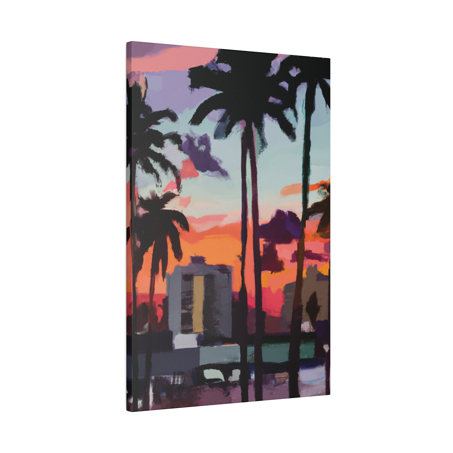 8405R - Miami Beach Sunset Painting Print | Miami | Beach | Sunset | Poster | Home Decor | Wall Art | Canvas