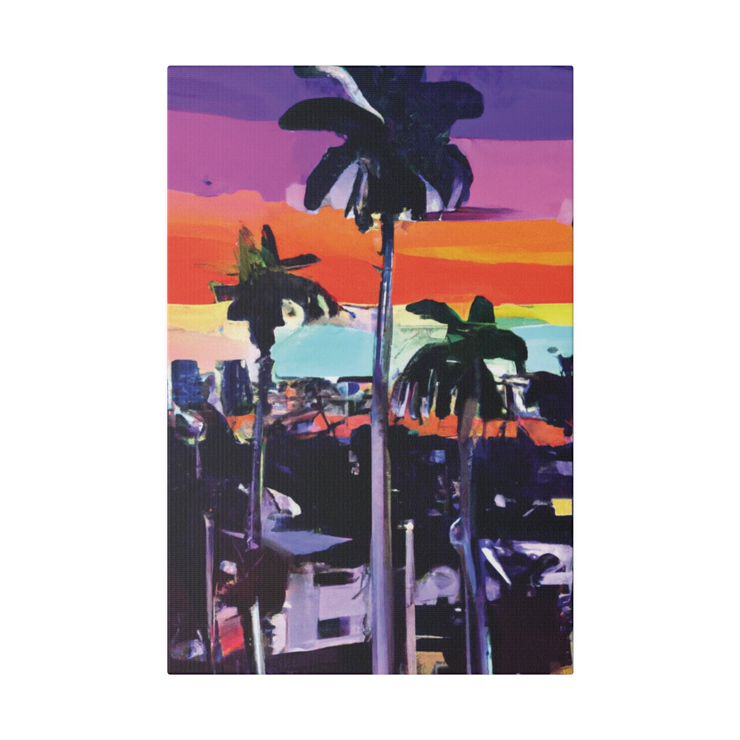 8668T - Miami Beach Sunset Painting Print | Miami | Beach | Sunset | Poster | Home Decor | Wall Art | Canvas