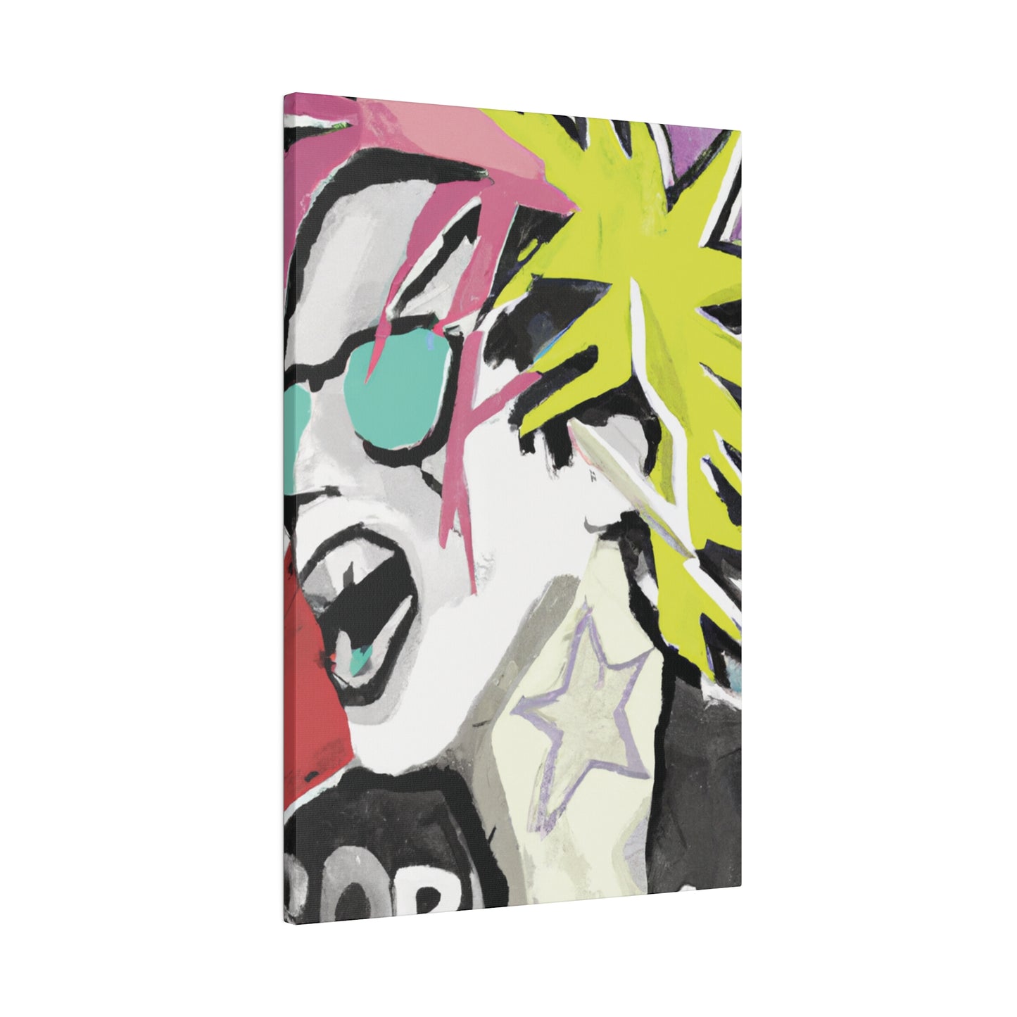 9589K - Rockstar Painting Print | Face | Abstract | Poster | Home Decor | Wall Art | Music Art | Canvas