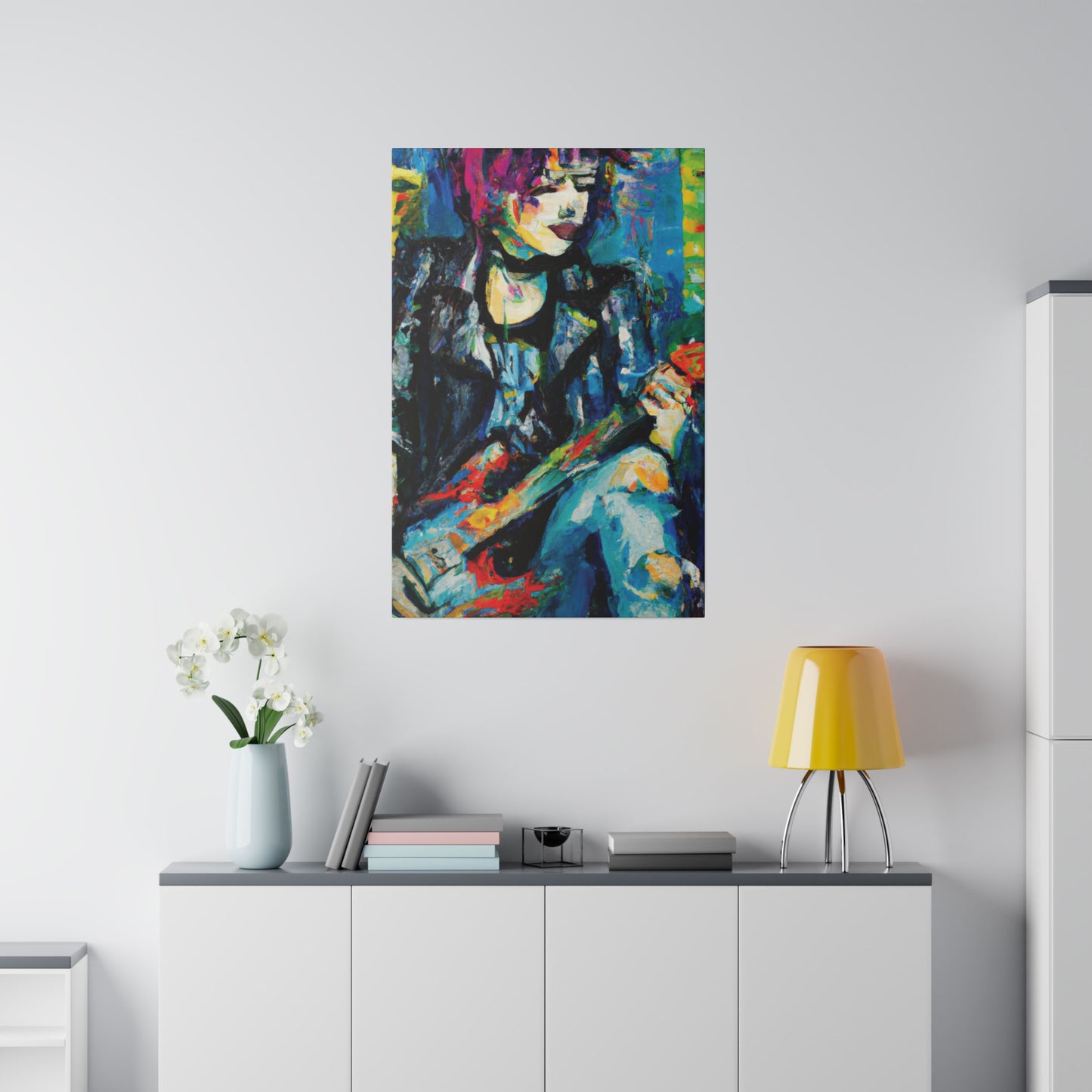 9733T - Rockstar Oil Painting Style Print | Poster | Home Decor | Wall Art | Music Art | Canvas