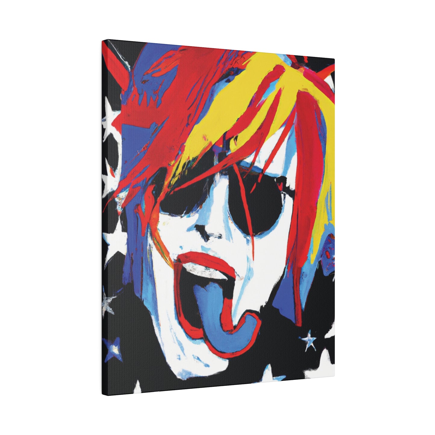 5376Y - Rockstar Painting Print | Face | Abstract | Poster | Home Decor | Wall Art | Music Art | Canvas