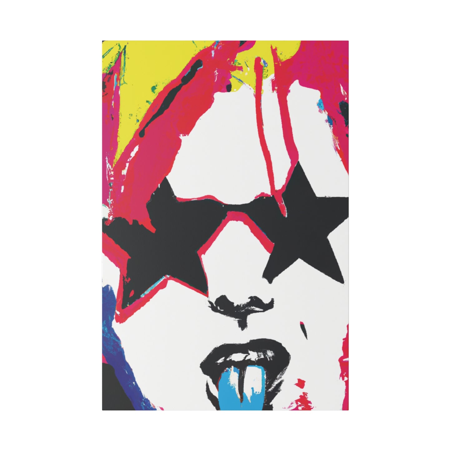 5681G - Rockstar Painting Print | Face | Abstract | Poster | Home Decor | Wall Art | Music Art | Canvas