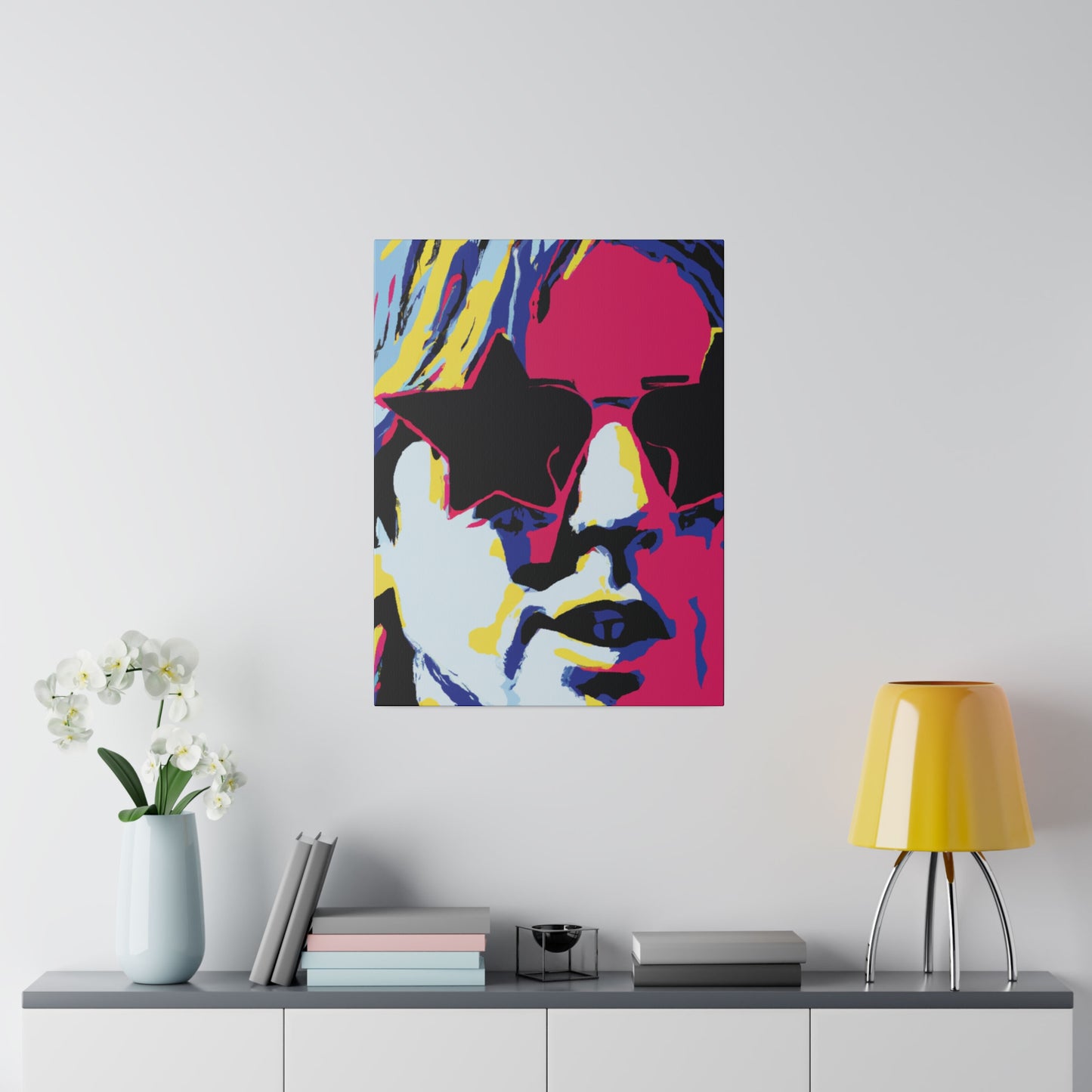 7183B - Rockstar Painting Print | Face | Abstract | Poster | Home Decor | Wall Art | Music Art | Canvas