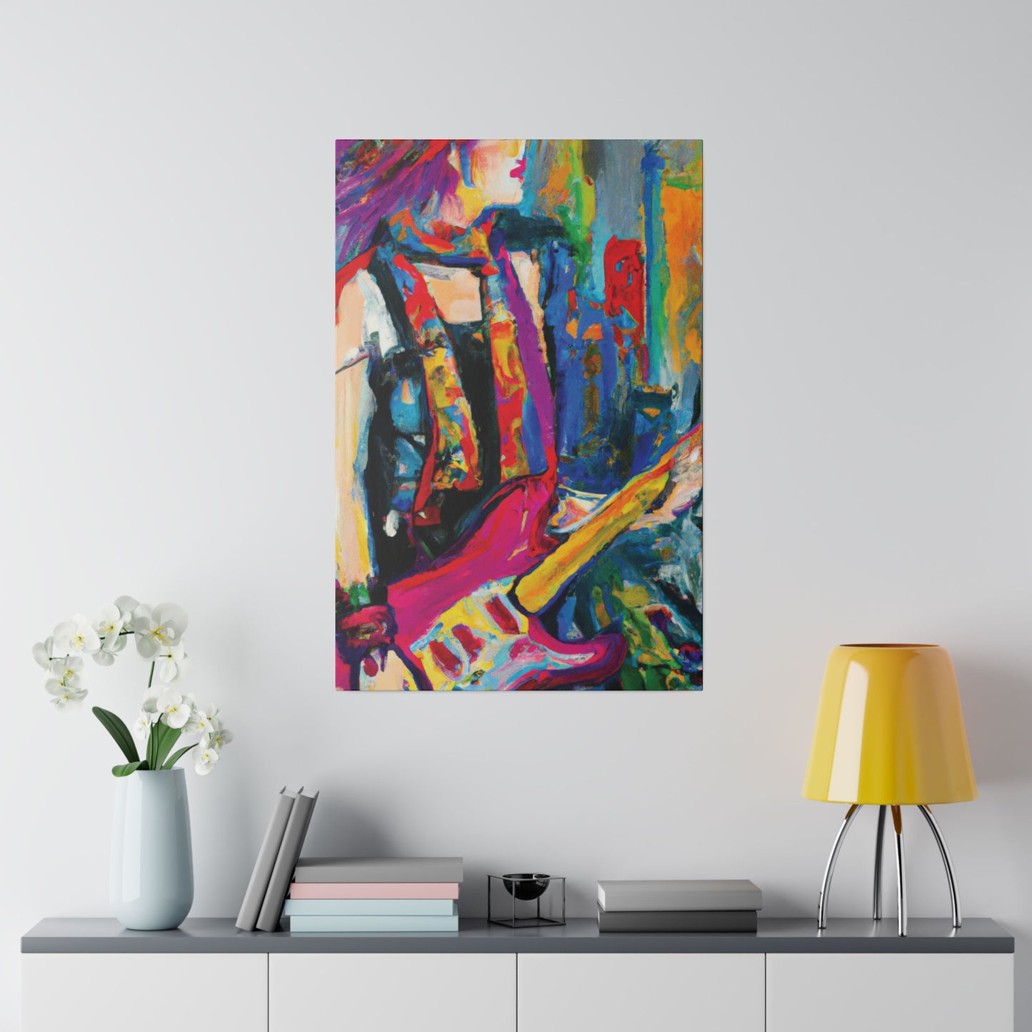 9798G - Rockstar Oil Painting Style Print | Poster | Home Decor | Wall Art | Music Art | Canvas