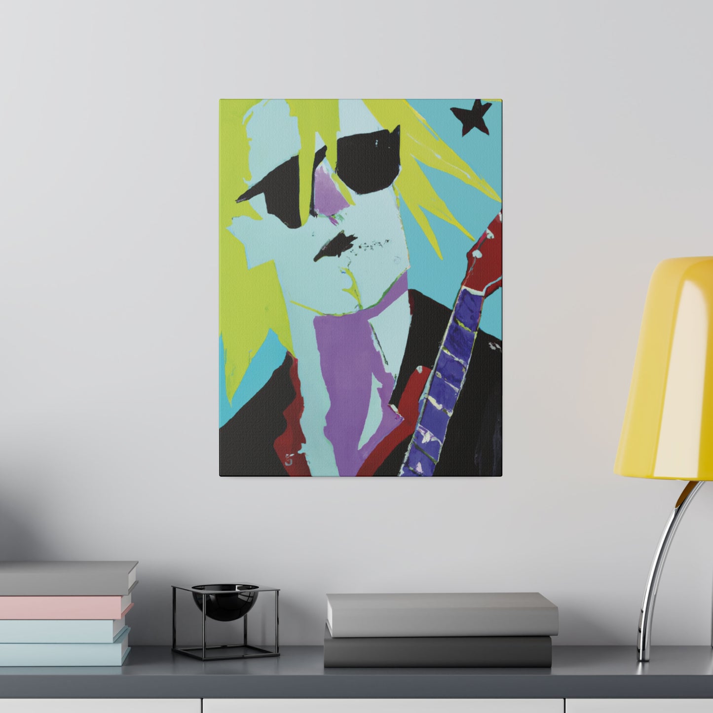 8267F - Rockstar Painting Print | Face | Abstract | Poster | Home Decor | Wall Art | Music Art | Canvas