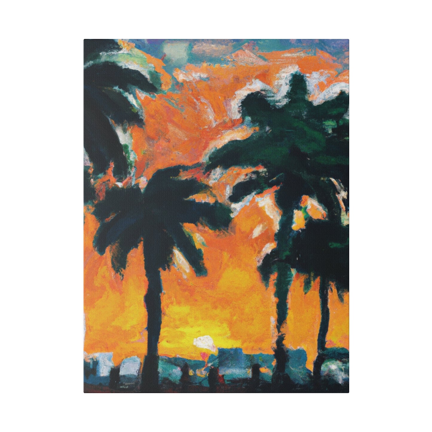 9571T - Miami Beach Sunset Painting Print | Miami | Beach | Sunset | Poster | Home Decor | Wall Art | Canvas