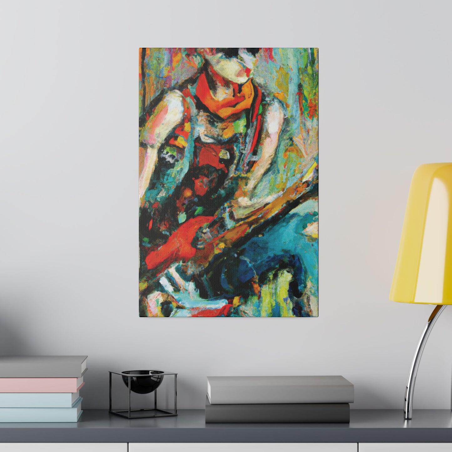 7494M - Rockstar Oil Painting Style Print | Poster | Home Decor | Wall Art | Music Art | Canvas