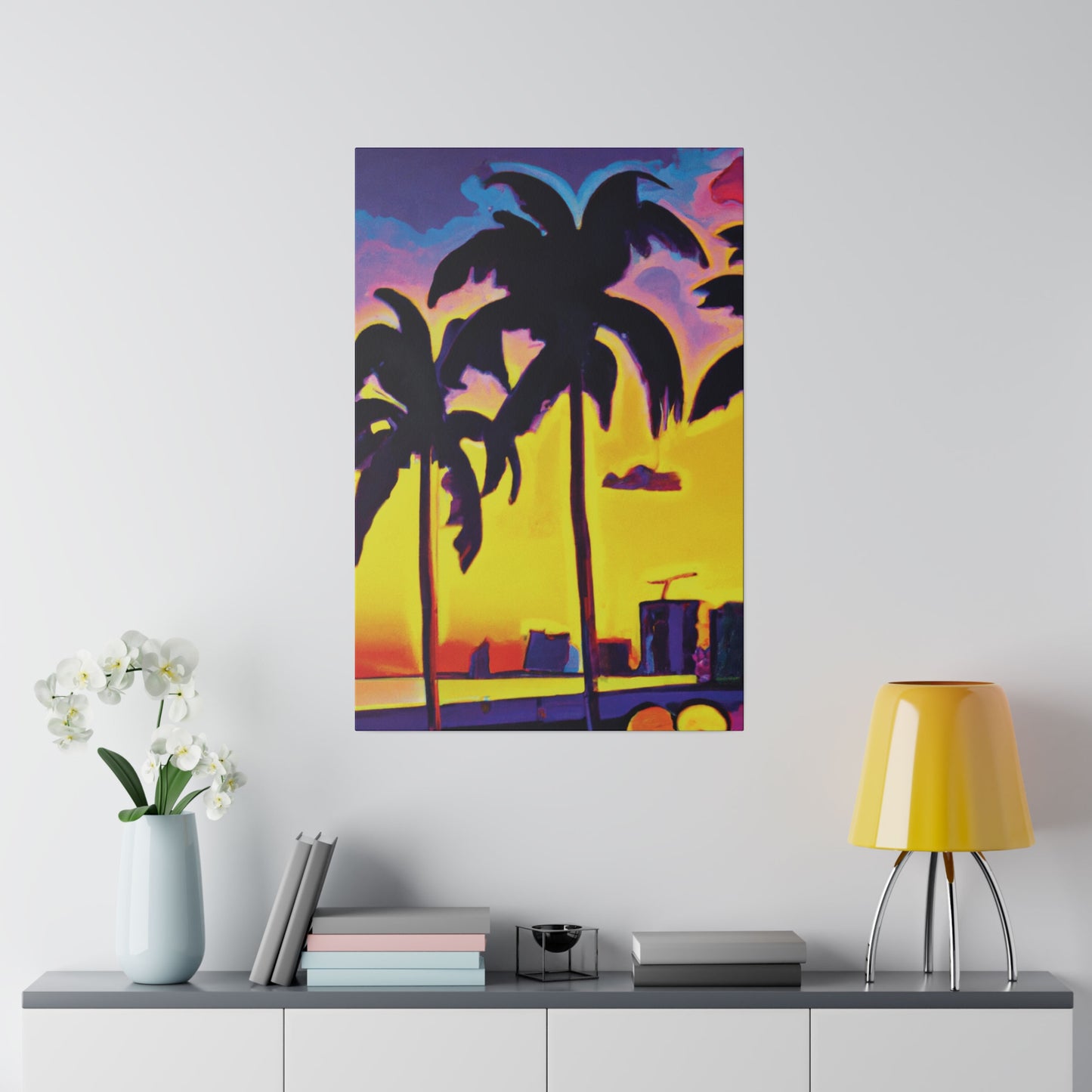 5674W - Miami Beach Sunset Painting Print | Miami | Beach | Sunset | Poster | Home Decor | Wall Art | Canvas