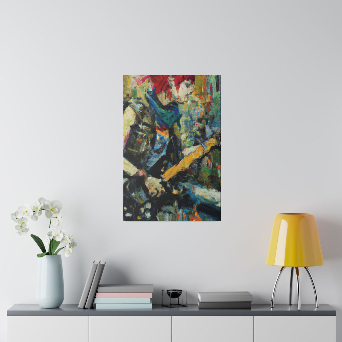 3758W - Rockstar Oil Painting Style Print | Poster | Home Decor | Wall Art | Music Art | Canvas