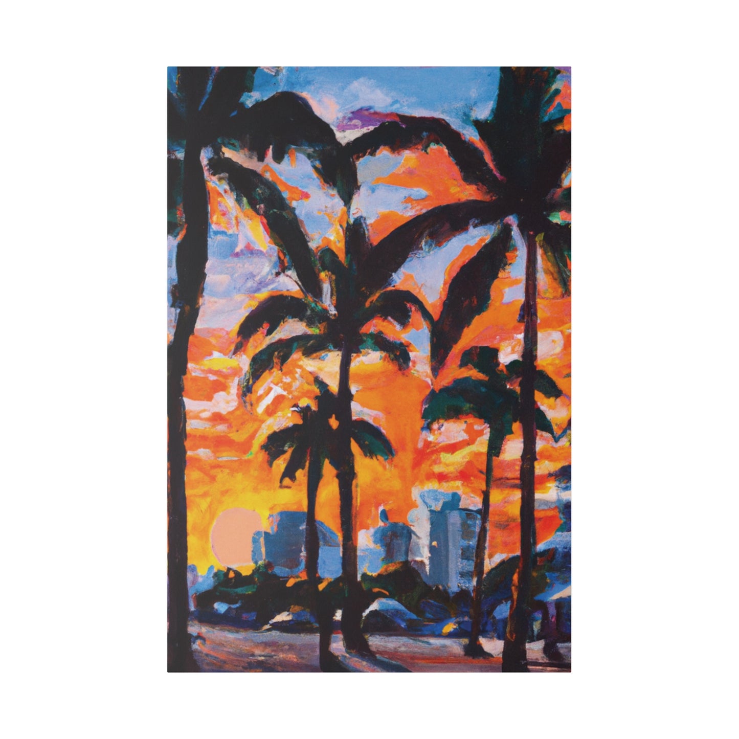 8957Q - Miami Beach Sunset Painting Print | Miami | Beach | Sunset | Poster | Home Decor | Wall Art | Canvas