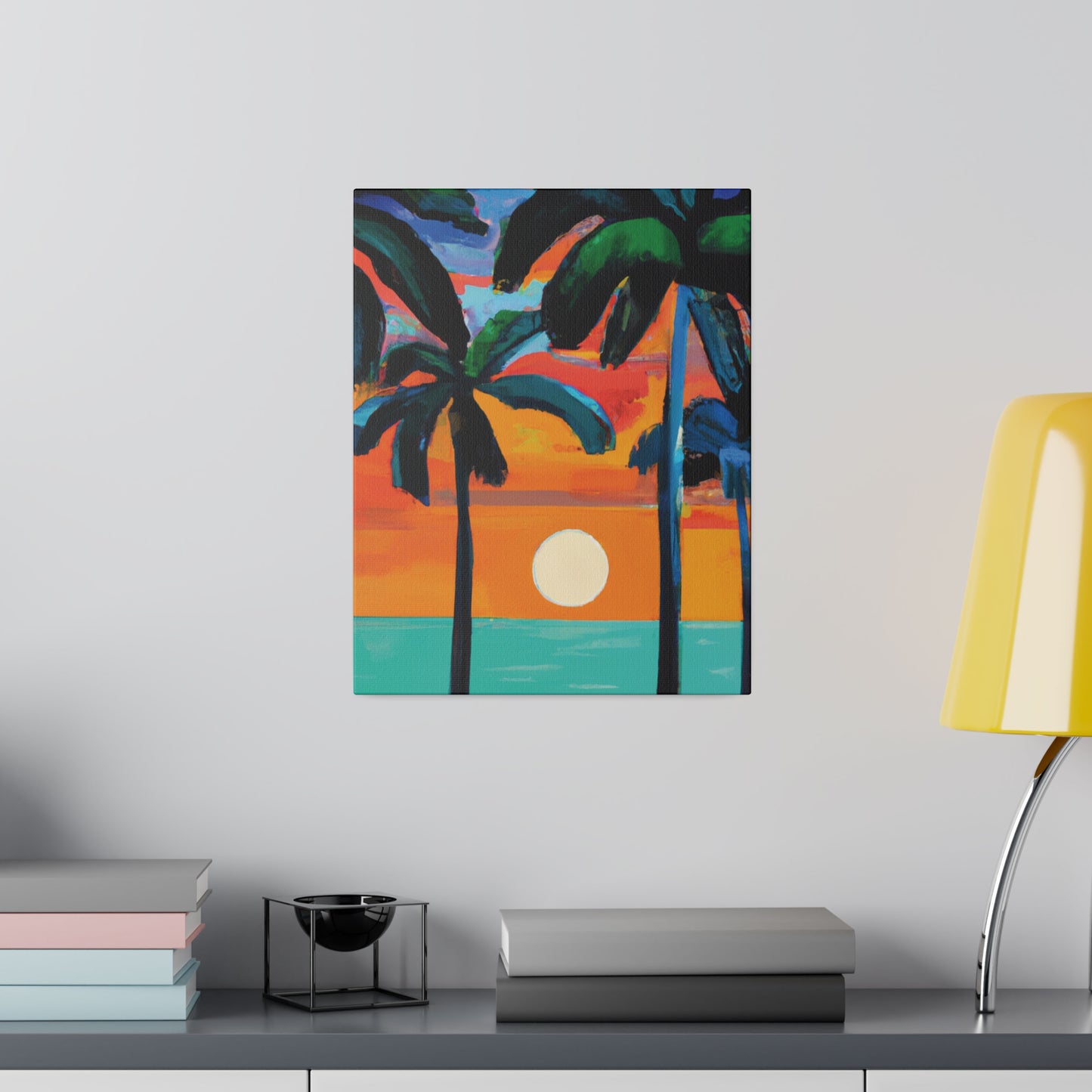 4567C - Miami Beach Sunset Painting Print | Miami | Beach | Sunset | Poster | Home Decor | Wall Art | Canvas