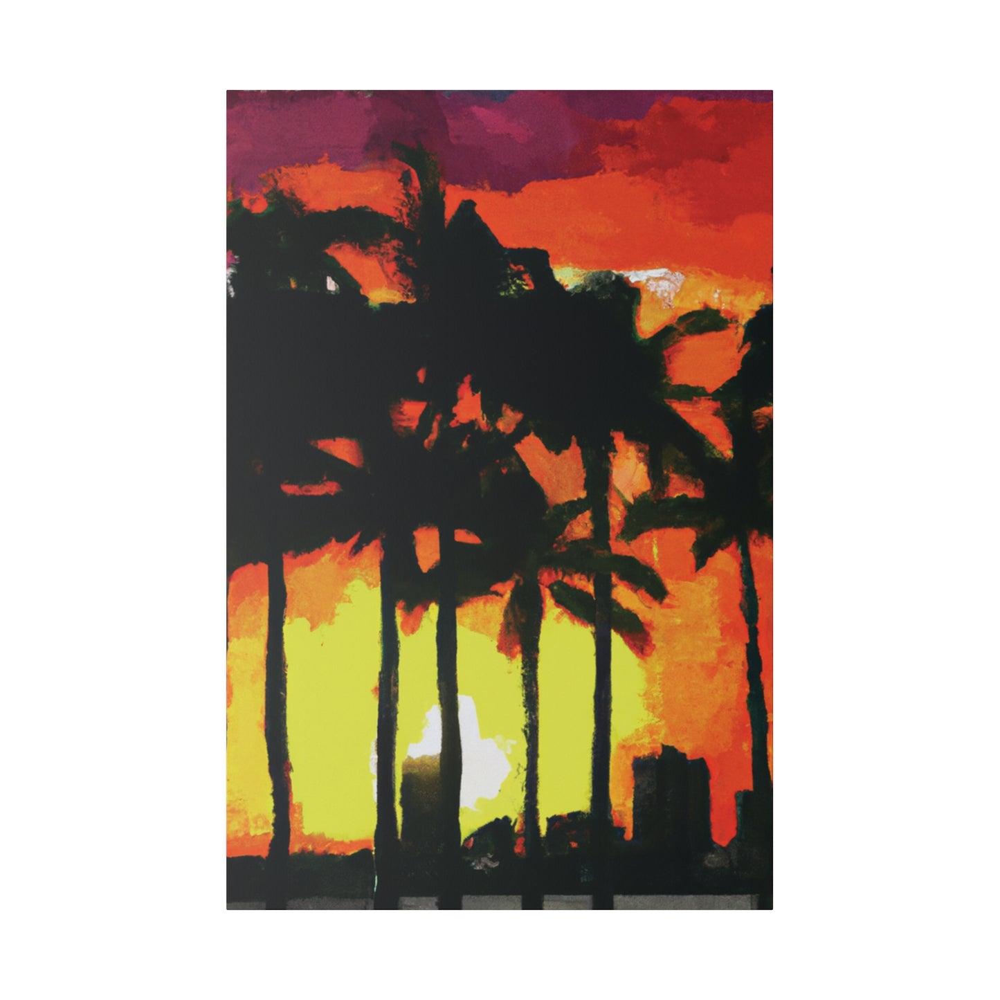 8291L - Miami Beach Sunset Painting Print | Miami | Beach | Sunset | Poster | Home Decor | Wall Art | Canvas