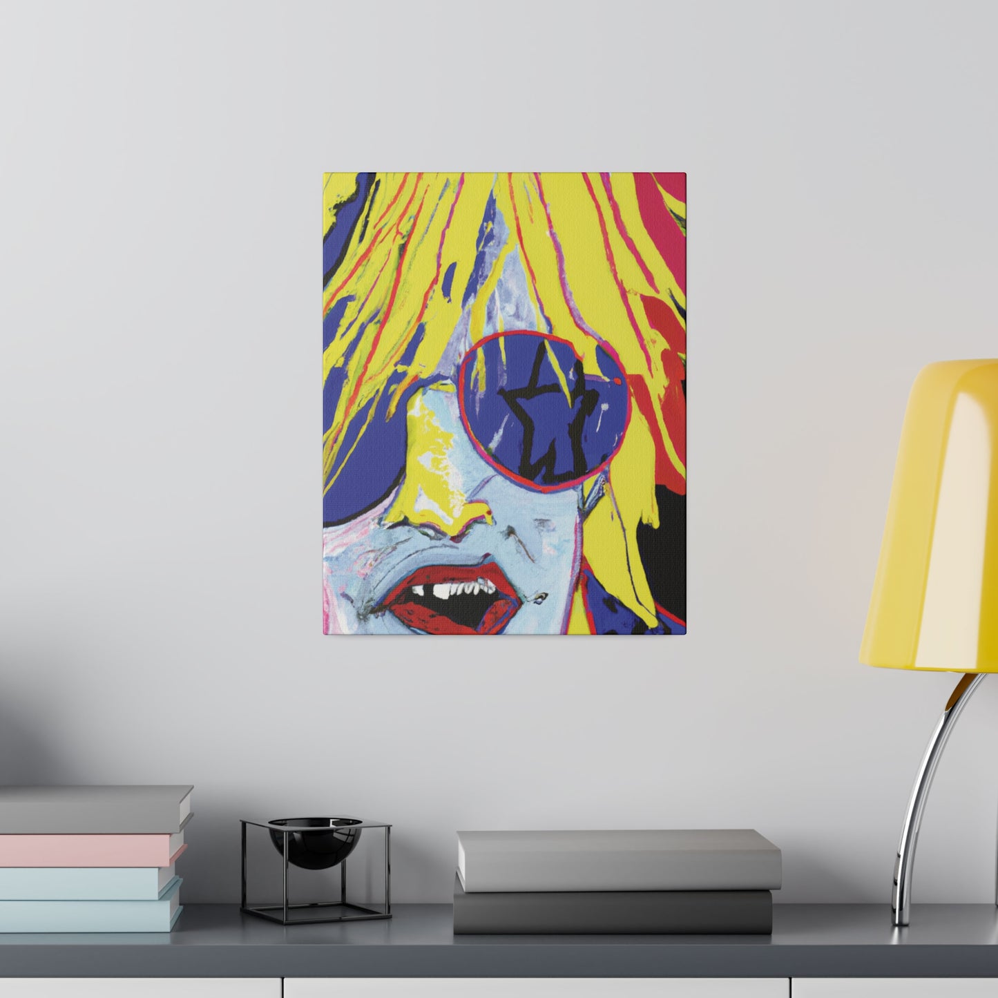 8742G - Rockstar Painting Print | Face | Abstract | Poster | Home Decor | Wall Art | Music Art | Canvas