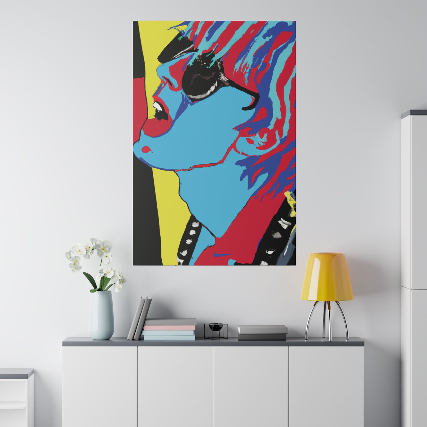 4238T - Rockstar Painting Print | Face | Abstract | Poster | Home Decor | Wall Art | Music Art | Canvas