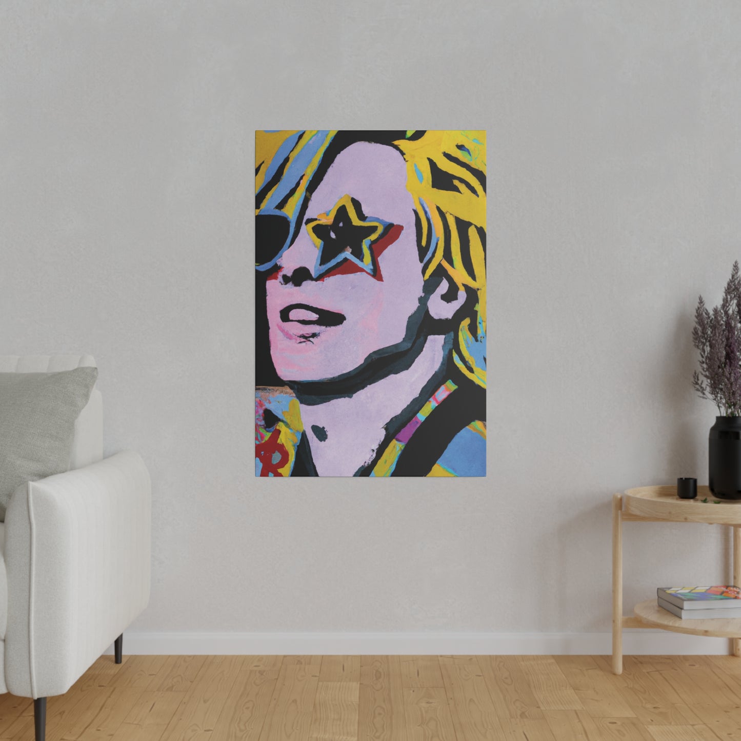5027F - Rockstar Painting Print | Face | Abstract | Poster | Home Decor | Wall Art | Music Art | Canvas