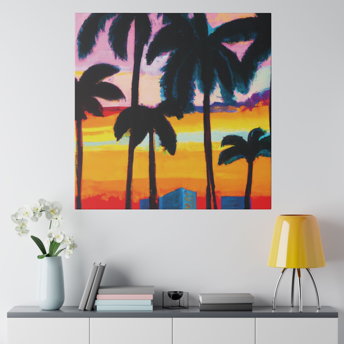 6891Y - Miami Beach Sunset Painting Print | Miami | Beach | Sunset | Poster | Home Decor | Wall Art | Canvas