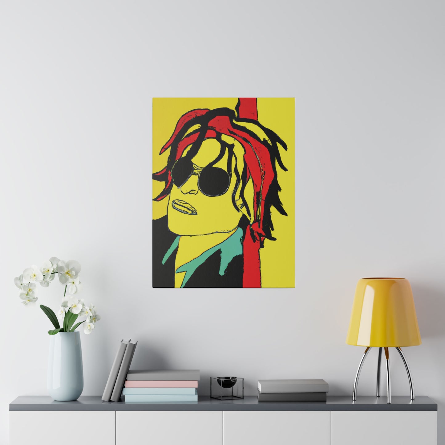 4551W - Rockstar Painting Print | Face | Abstract | Poster | Home Decor | Wall Art | Music Art | Canvas