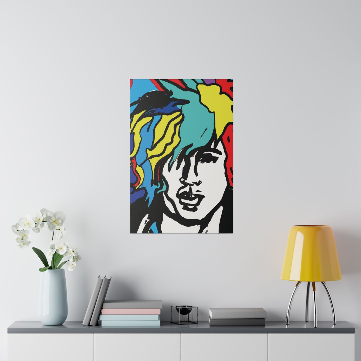 7456M - Rockstar Painting Print | Face | Abstract | Poster | Home Decor | Wall Art | Music Art | Canvas