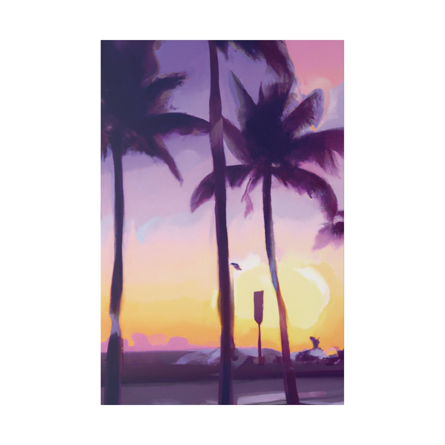 6137G - Miami Beach Sunset Painting Print | Miami | Beach | Sunset | Poster | Home Decor | Wall Art | Canvas