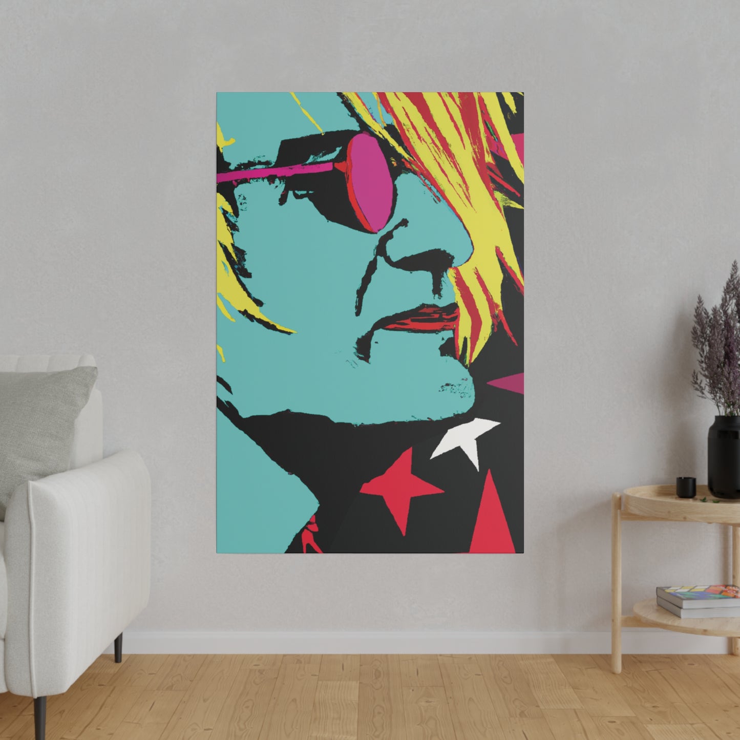 9486Q - Rockstar Painting Print | Face | Abstract | Poster | Home Decor | Wall Art | Music Art | Canvas