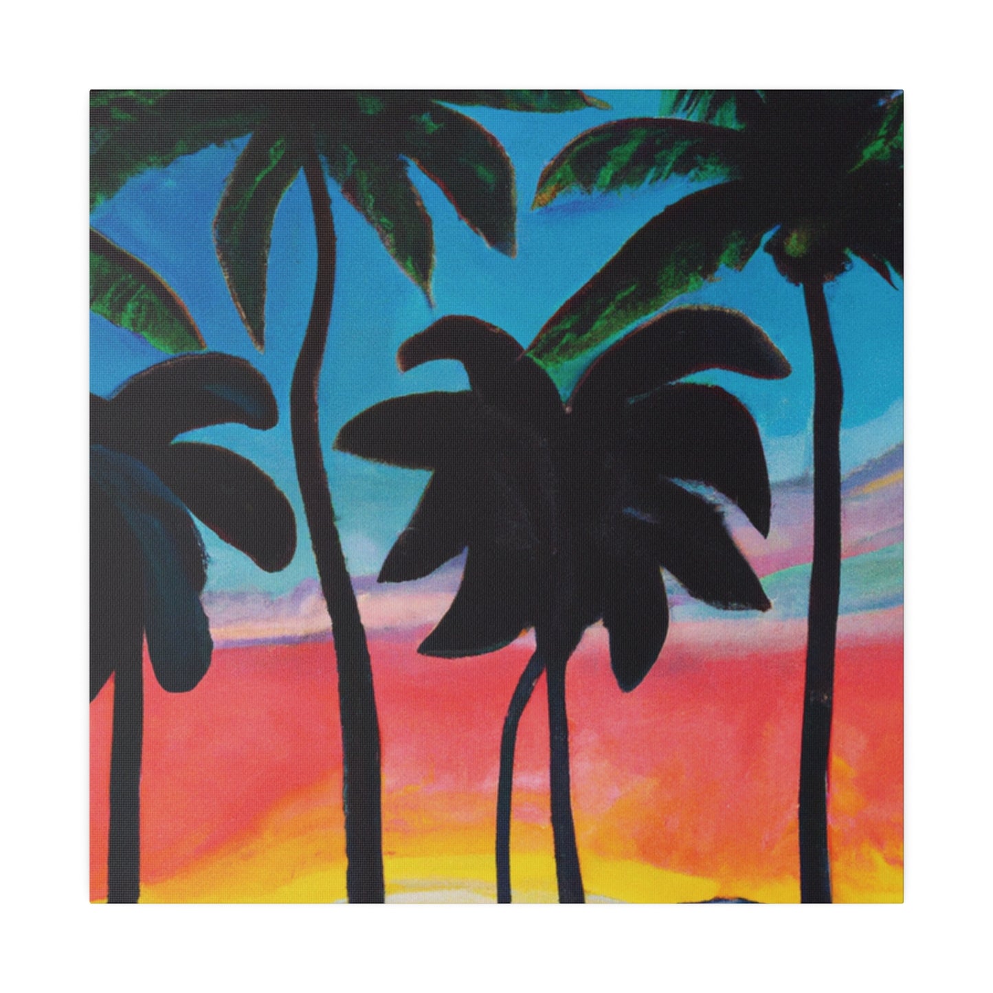 7322T - Miami Beach Sunset Painting Print | Miami | Beach | Sunset | Poster | Home Decor | Wall Art | Canvas