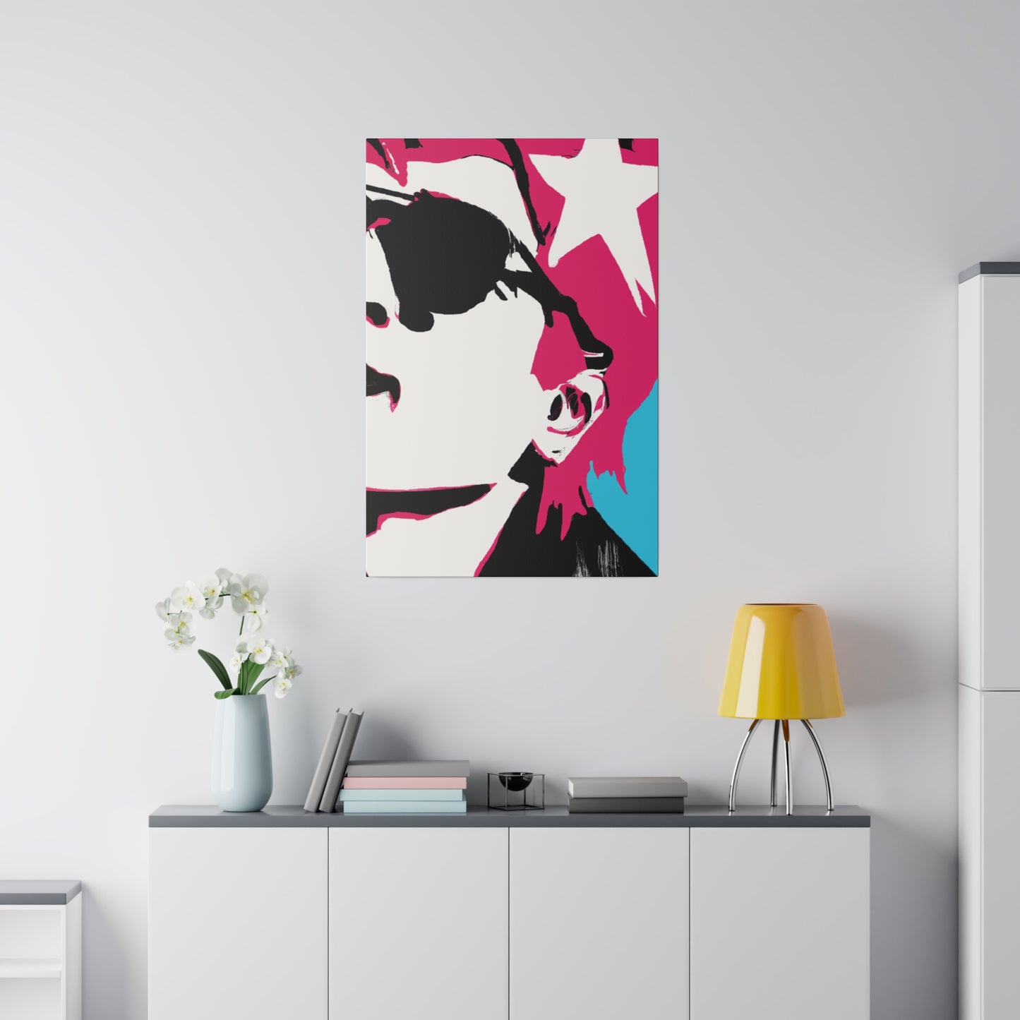 8761X - Rockstar Painting Print | Face | Abstract | Poster | Home Decor | Wall Art | Music Art | Canvas