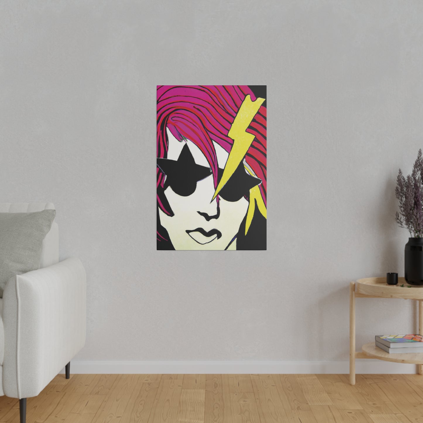 9087G - Rockstar Painting Print | Face | Abstract | Poster | Home Decor | Wall Art | Music Art | Canvas