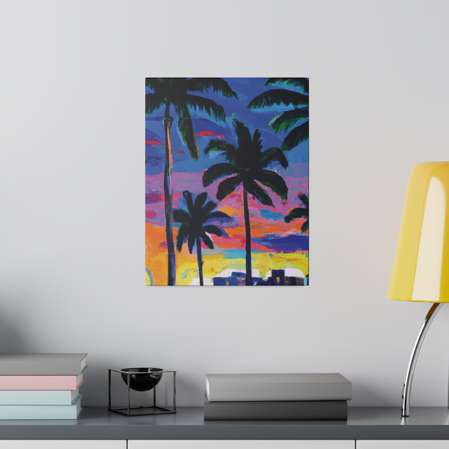 4621L - Miami Beach Sunset Painting Print | Miami | Beach | Sunset | Poster | Home Decor | Wall Art | Canvas