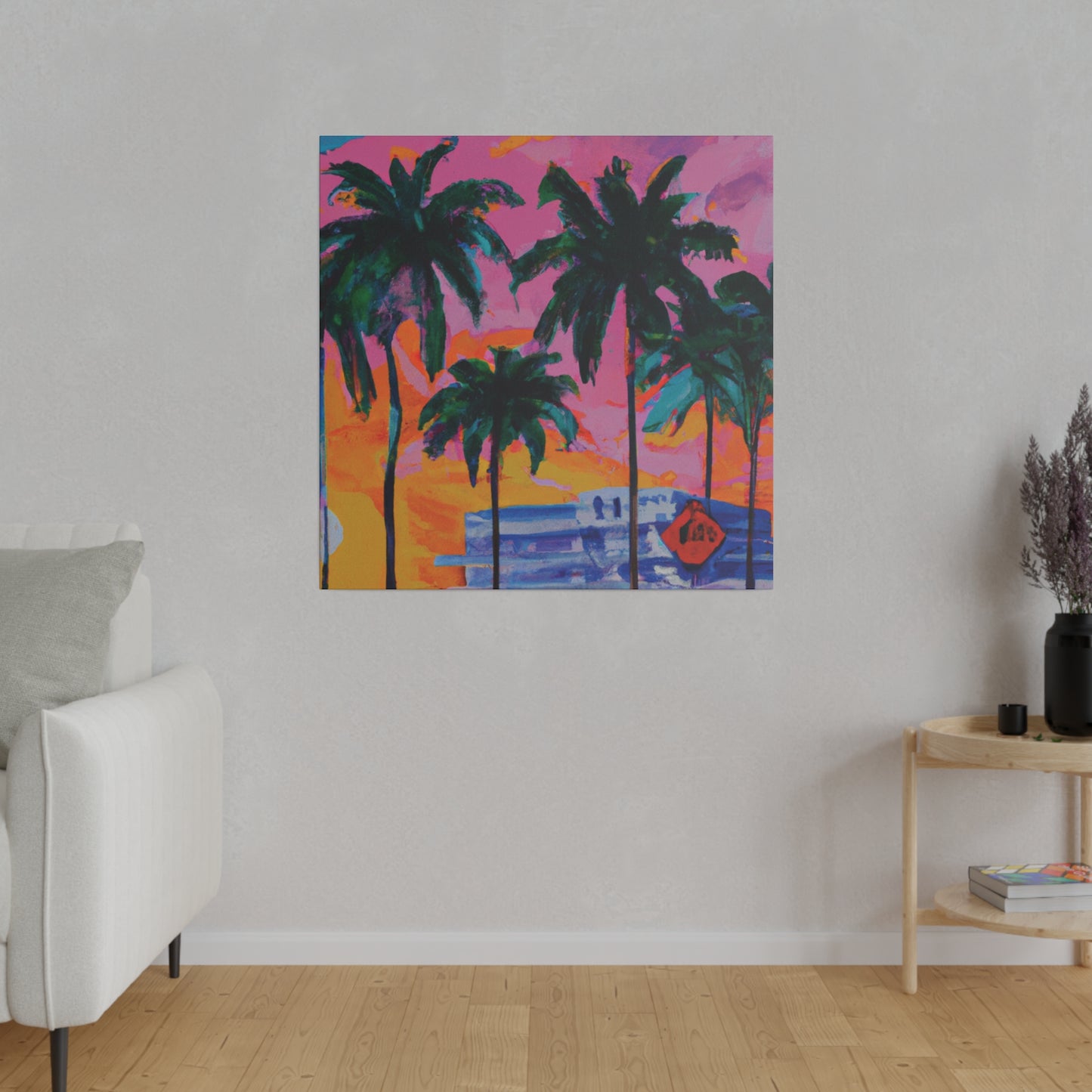 5487P - Miami Beach Sunset Painting Print | Miami | Beach | Sunset | Poster | Home Decor | Wall Art | Canvas