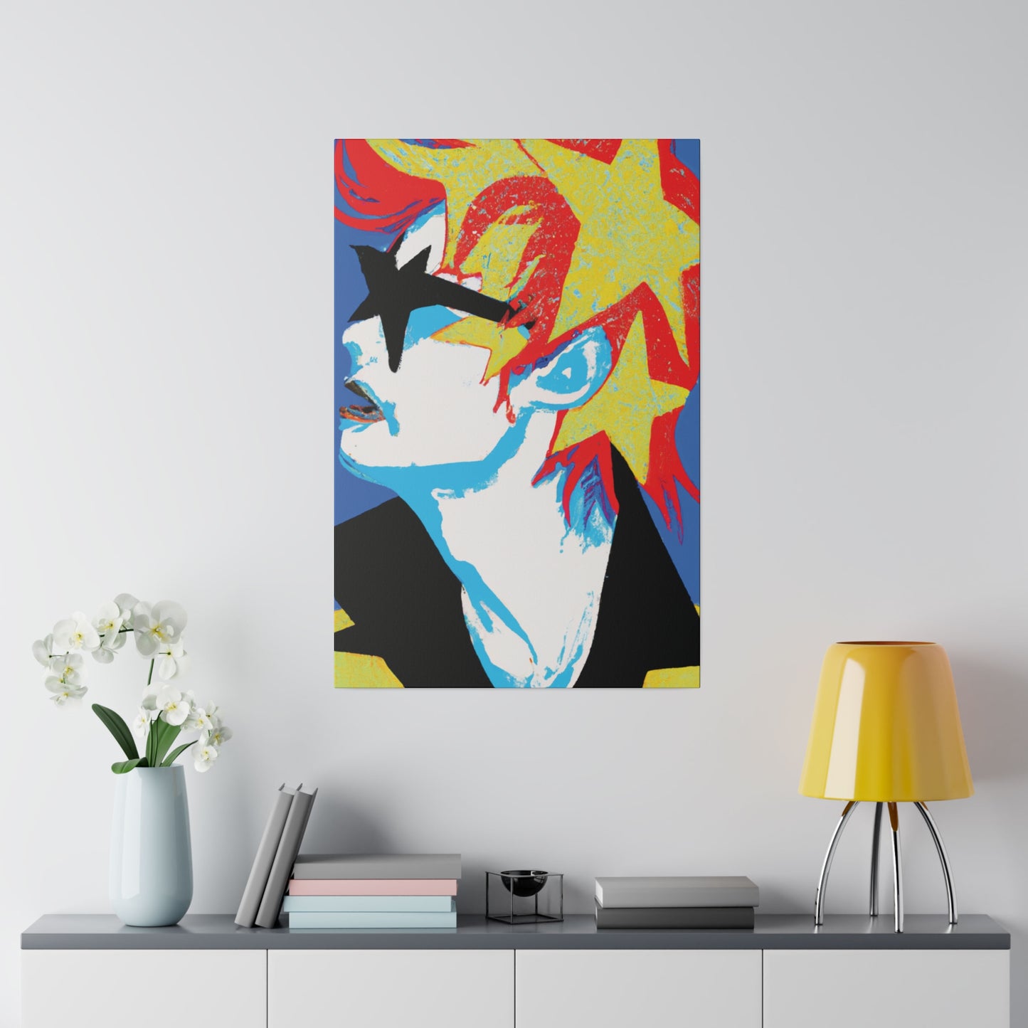 9245E - Rockstar Painting Print | Face | Abstract | Poster | Home Decor | Wall Art | Music Art | Canvas