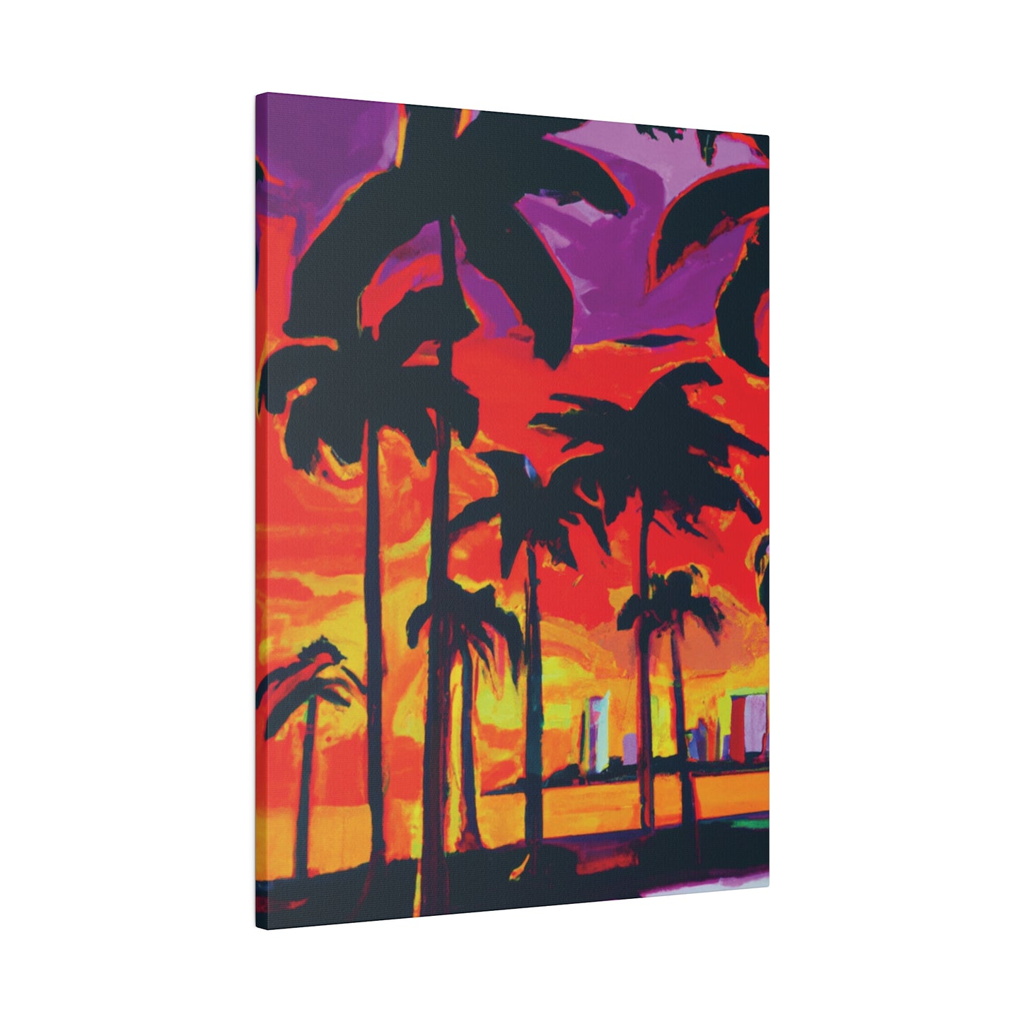 3128K - Miami Beach Sunset Painting Print | Miami | Beach | Sunset | Poster | Home Decor | Wall Art | Canvas