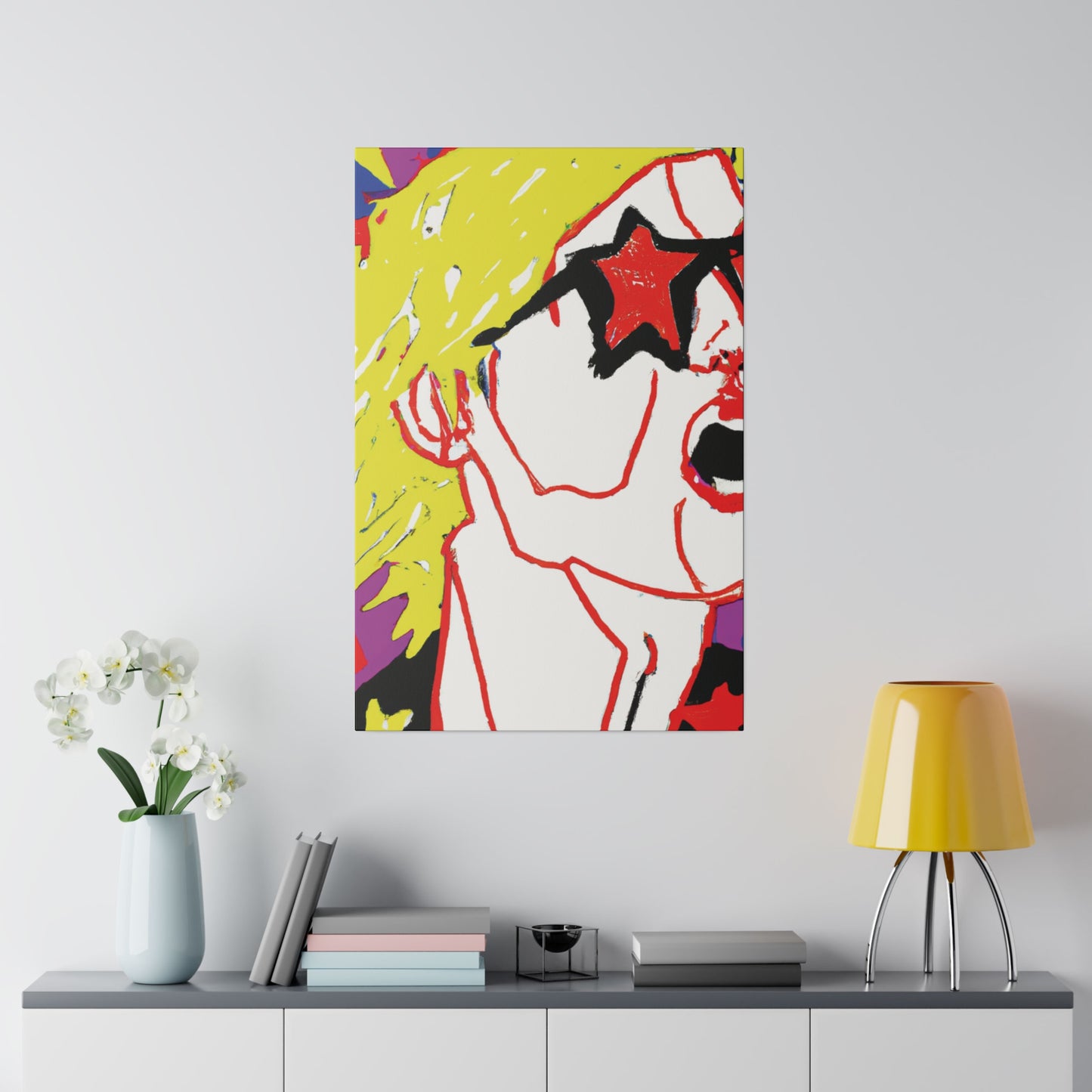 7352R - Rockstar Painting Print | Face | Abstract | Poster | Home Decor | Wall Art | Music Art | Canvas