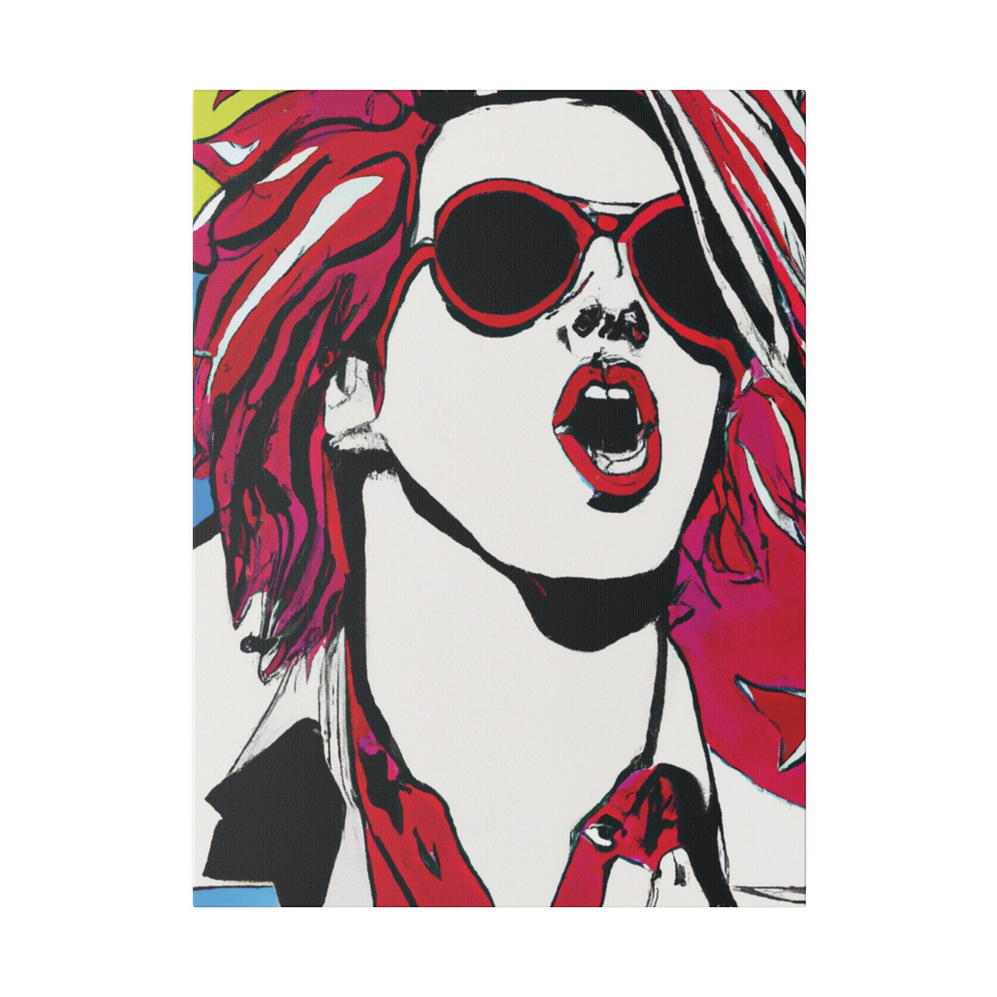 4390K - Rockstar Painting Print | Face | Abstract | Poster | Home Decor | Wall Art | Music Art | Canvas