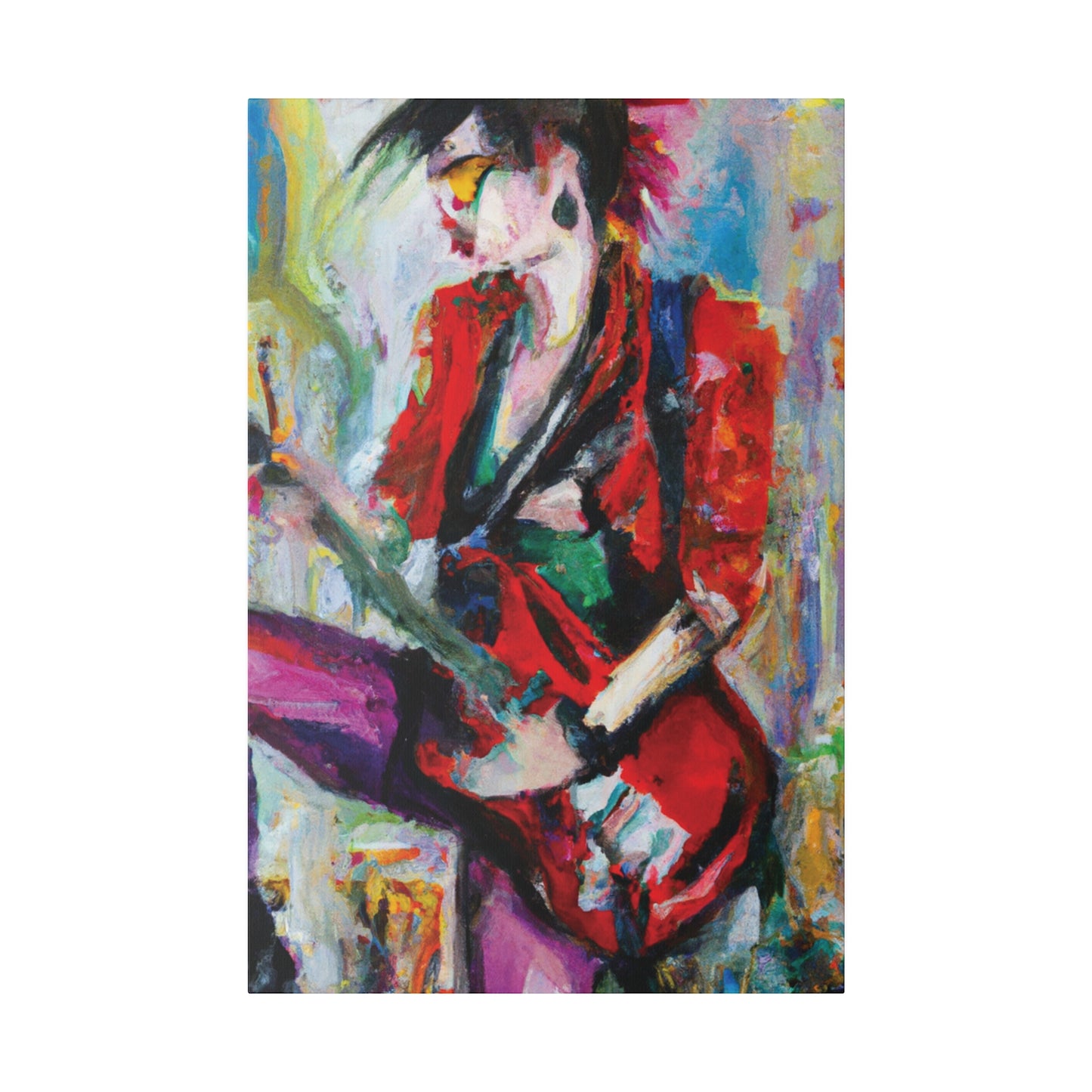 7962V - Rockstar Oil Painting Style Print | Poster | Home Decor | Wall Art | Music Art | Canvas