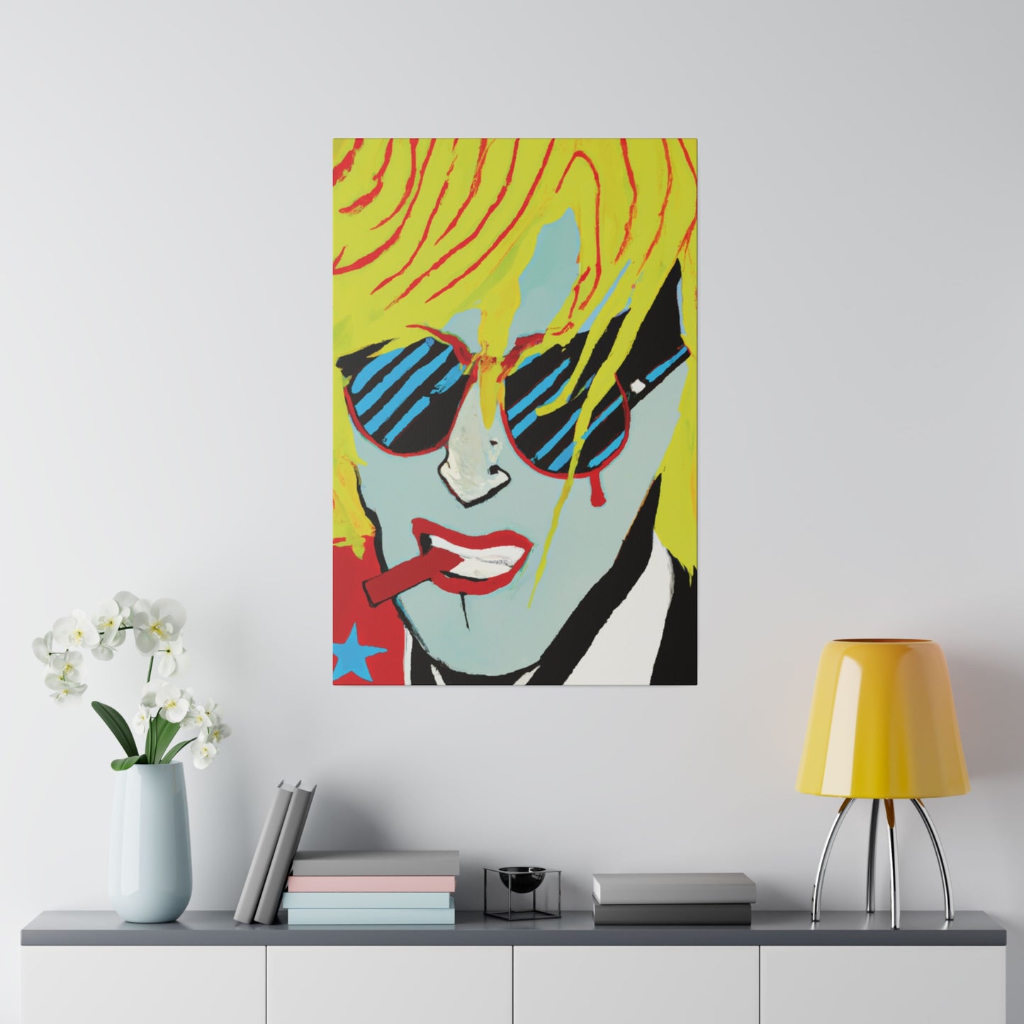 3122Y - Rockstar Painting Print | Face | Abstract | Poster | Home Decor | Wall Art | Music Art | Canvas